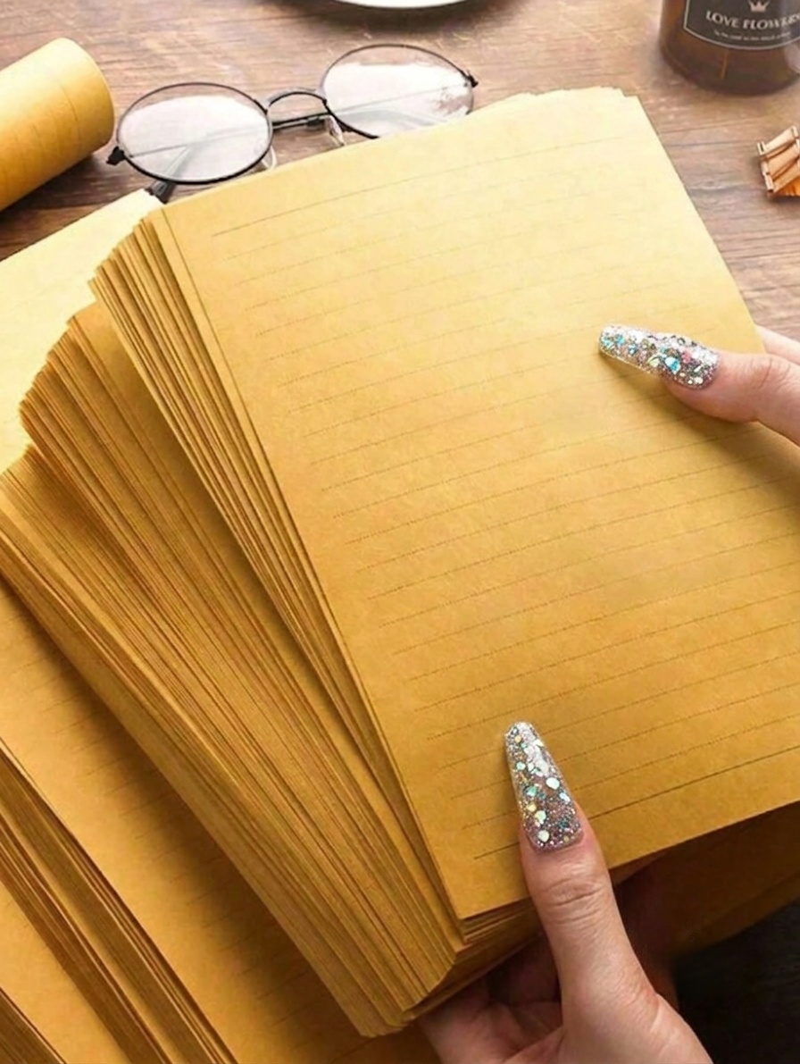 Wax Seal Letter Kit - 100 Stück Kuhleder-Punktpapier, Schreibunterlage, minimalistisches Briefpapier,