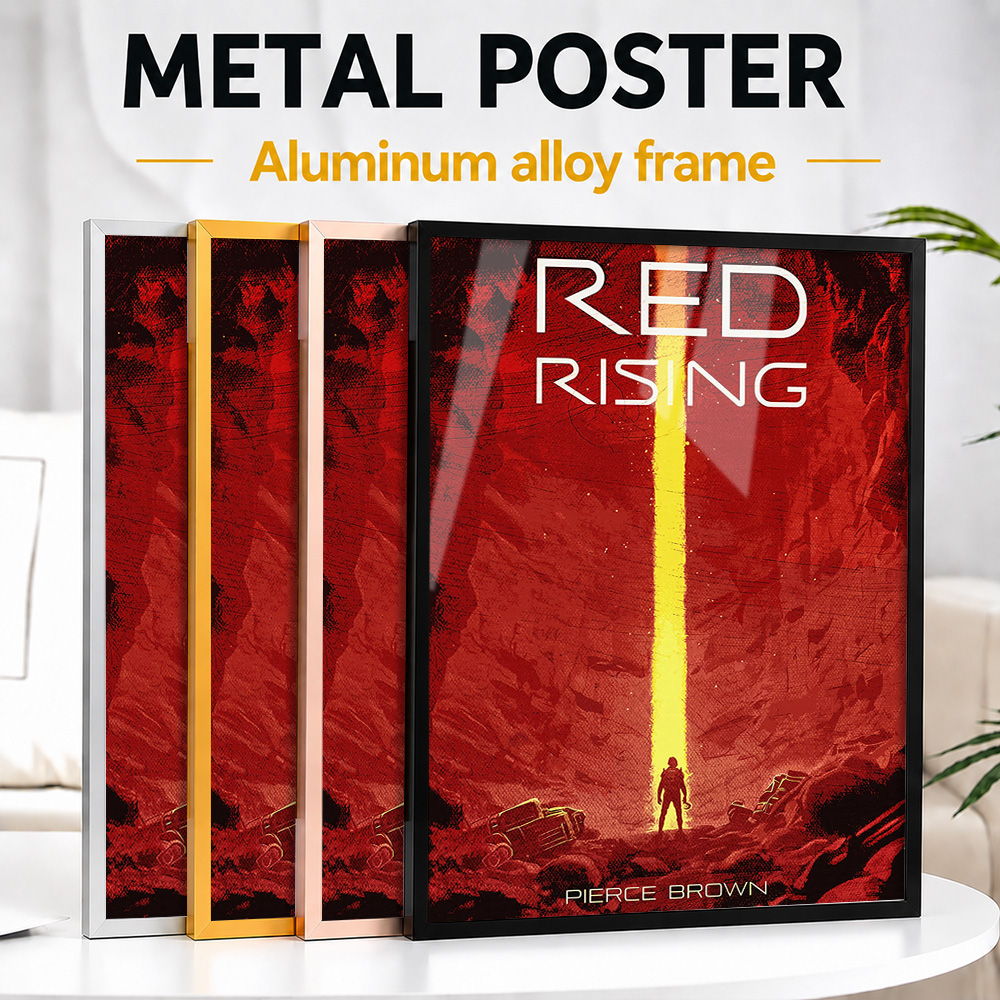 Custom Photo Book - Rotes Buchcover-Poster mit Aluminiumrahmen, Individuelles Foto
