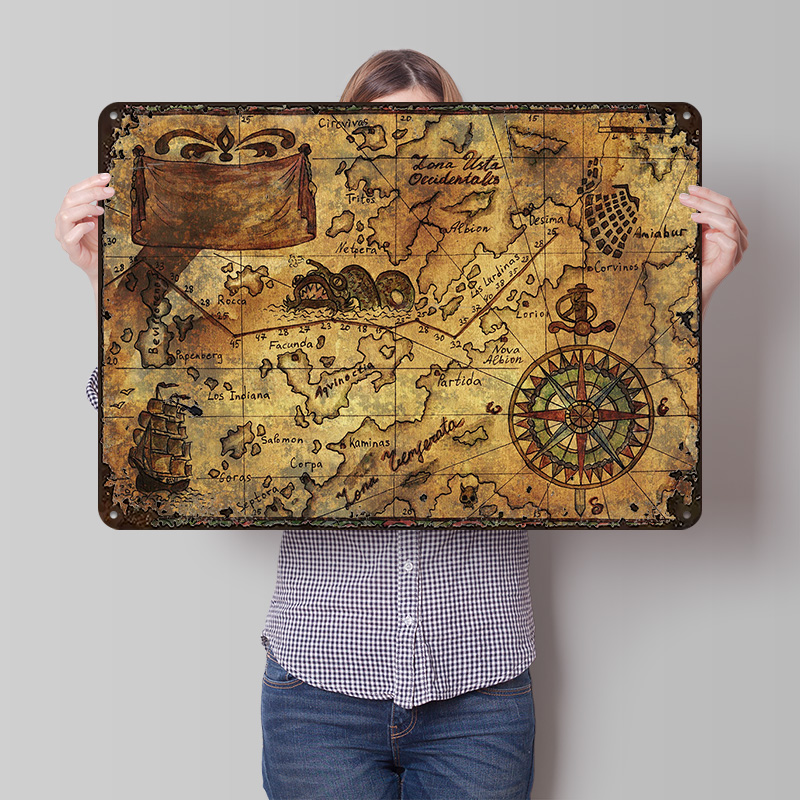 Custom Map Poster - Vintage Weltkarte als Poster, Individuell Bedruckte