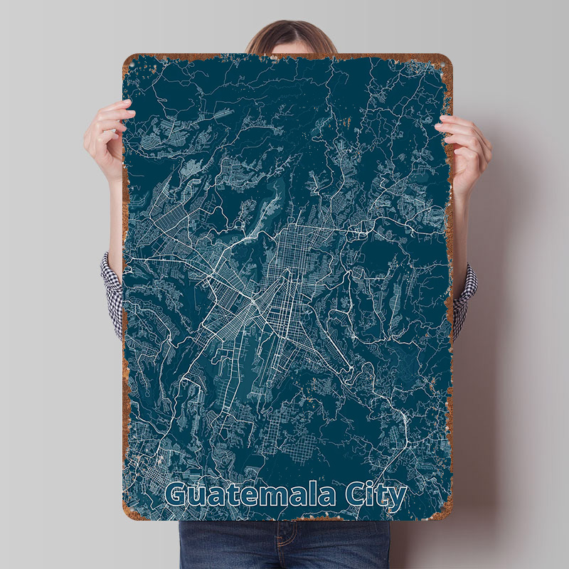 Guatemala-Stadtplan Blechposte – Custom Map Poster Bewertung und Preis