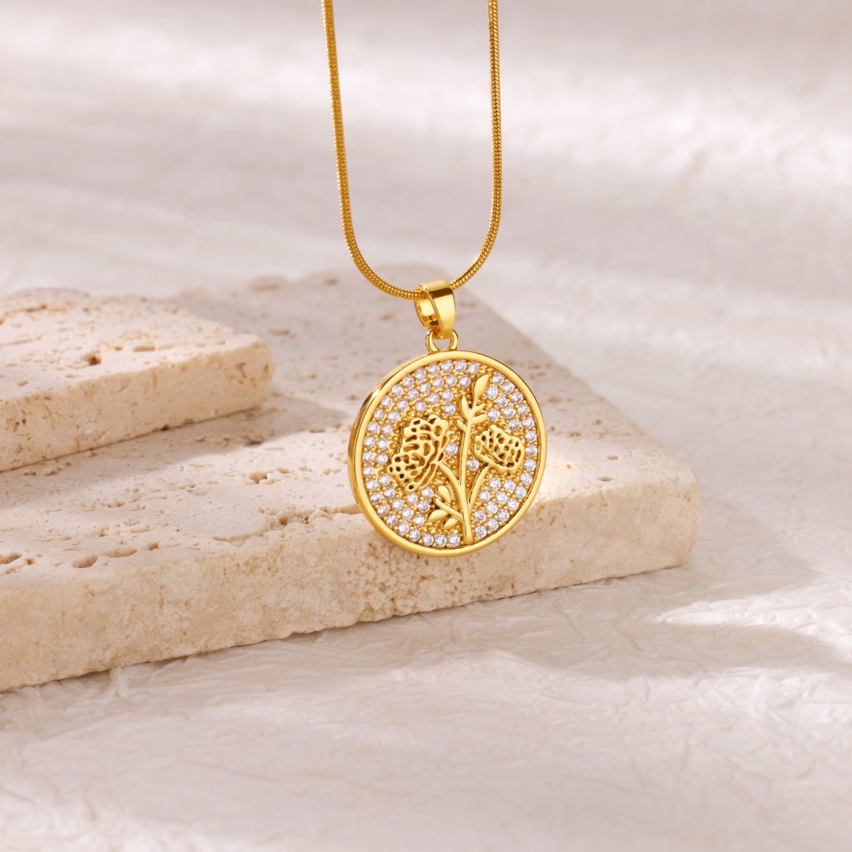 Zirkon-Blumen-Halsketten für F – Birth Flower Necklace Bewertung und Preis