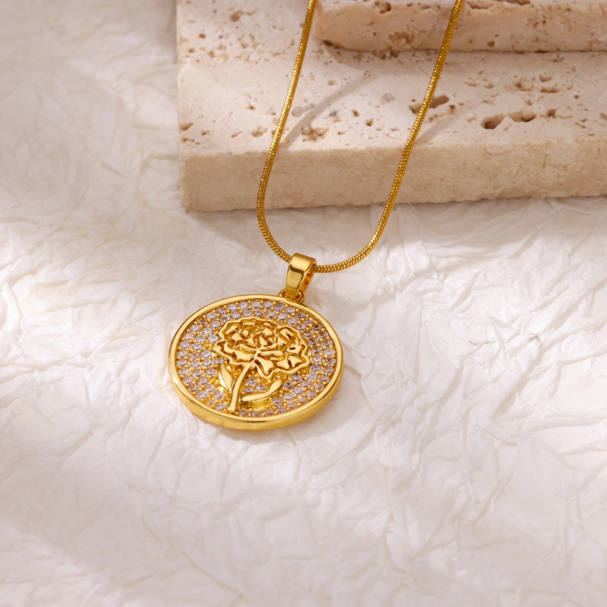 Zirkon-Blumen-Halsketten für F – Birth Flower Necklace Bewertung und Preis