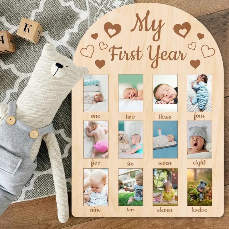 Hölzerner Baby-Gedenkfotorahme – Engraved Wood Frame Bewertung und Preis