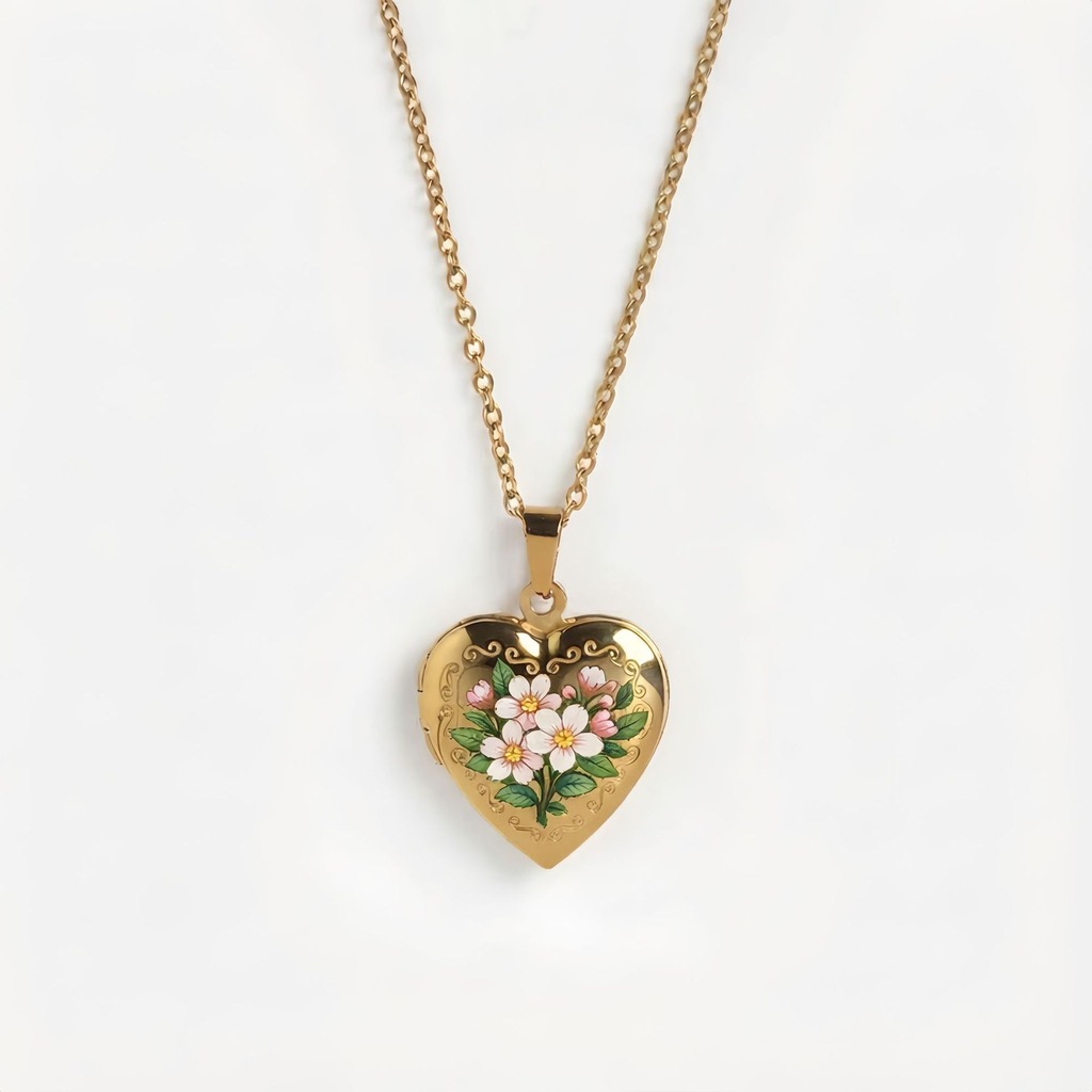 Herzanhänger-Halskette, zarte  – Birth Flower Necklace Bewertung und Preis