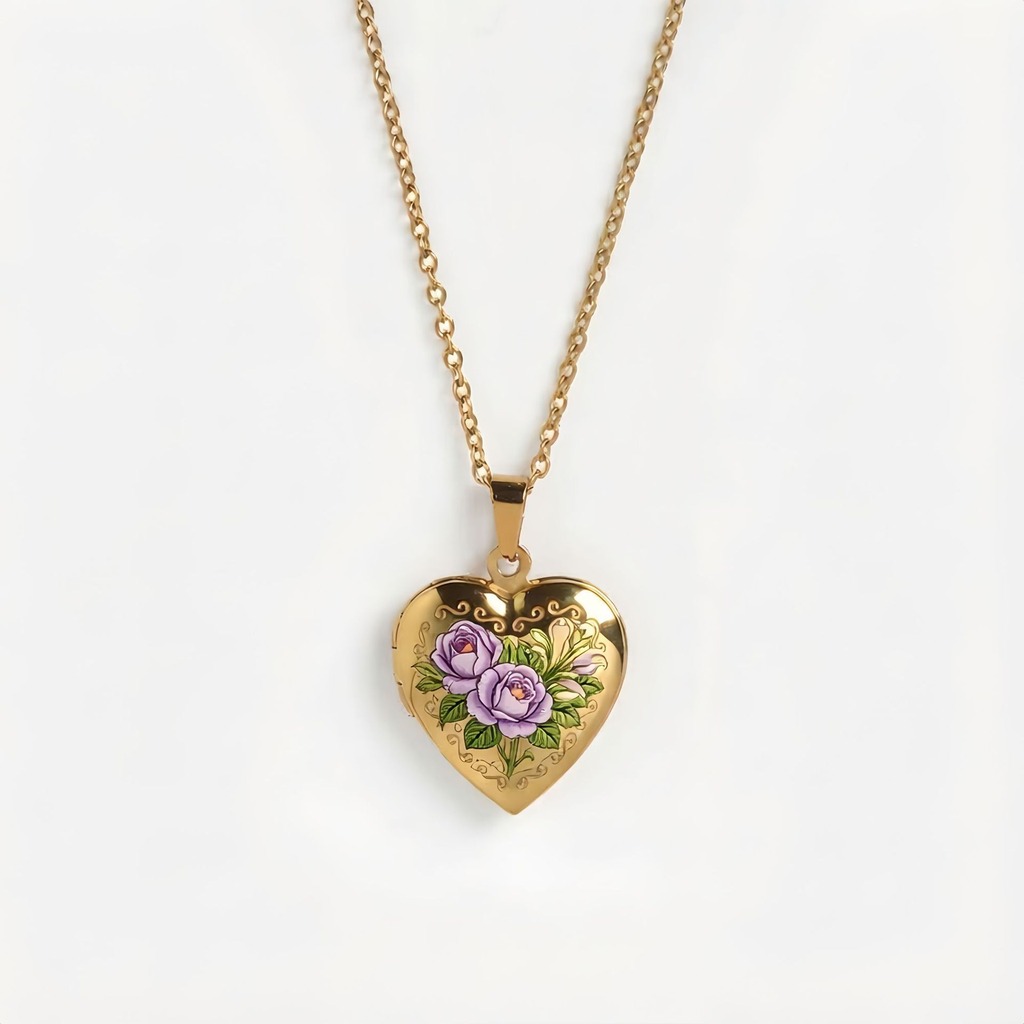 Herzanhänger-Halskette, zarte  – Birth Flower Necklace Bewertung und Preis